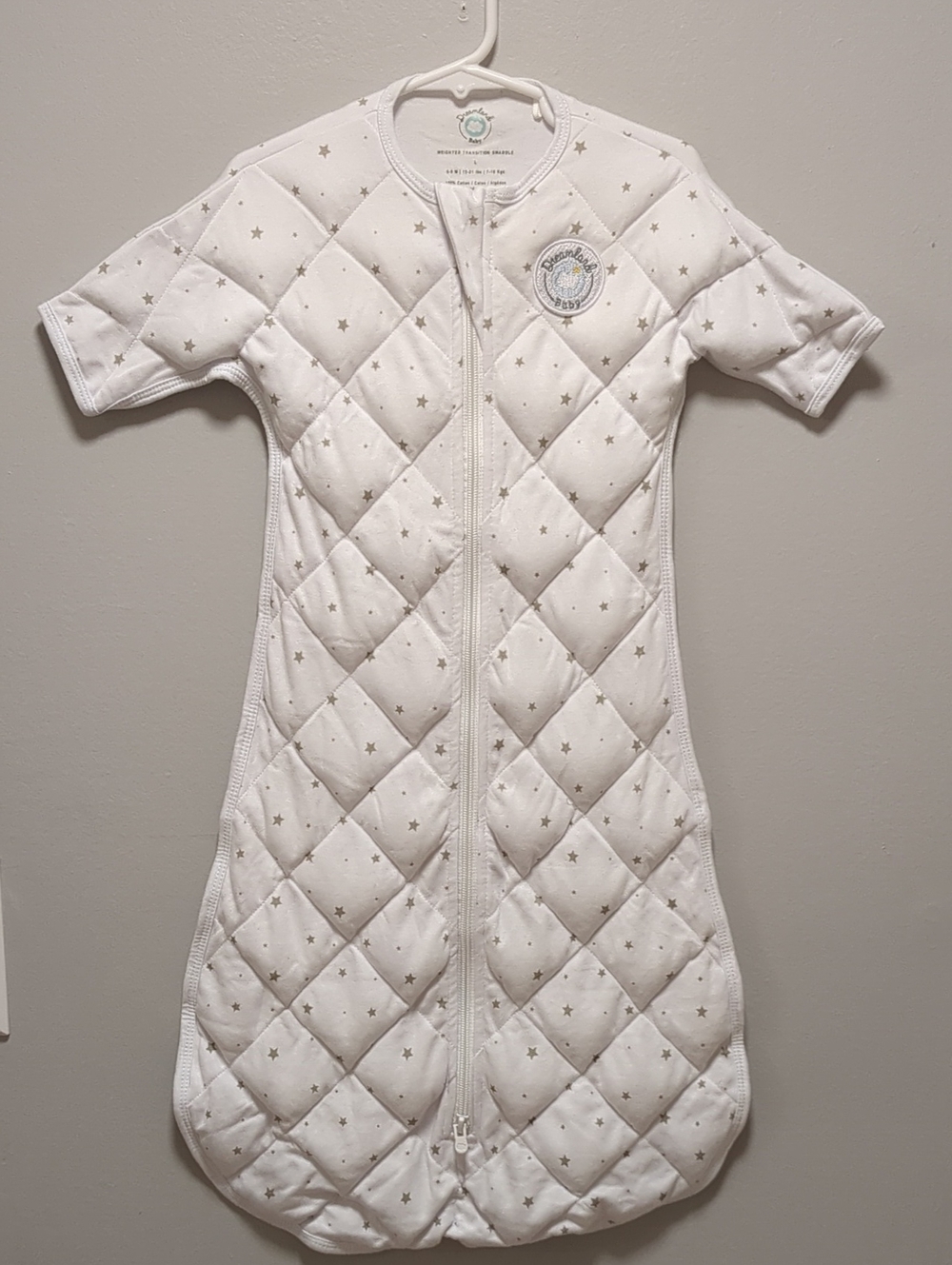Dreamland Baby Dream Weighted Transition Sleep Sack White Cotton 6/9 Months